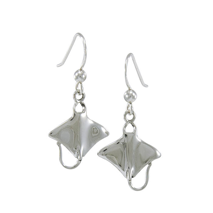 Manta Ray Hook Earrings